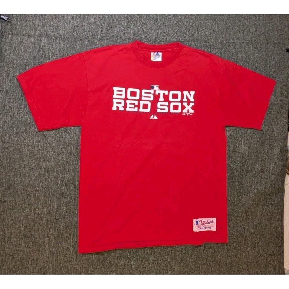 Majestic Authentic Boston Red Sox‎ Baseball T-shirt Men's L Large MLB Sports Tee